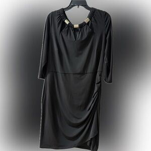 Thalia Sodi Black Dress with Gold Accents